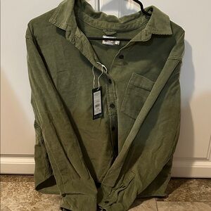 Alpine Design Olive Green Corduroy Button-Up Shirt – Women’s Medium – NWT
